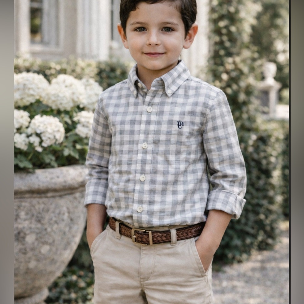 Tartine et Chocolat French Gingham Button-Down | Size 4A Quiet Luxury‎ Kids